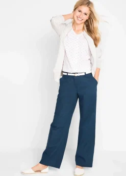 Discount Webhose aus Leinen-Baumwoll-Mix Damen Hosen|Bekleidung·Kleider