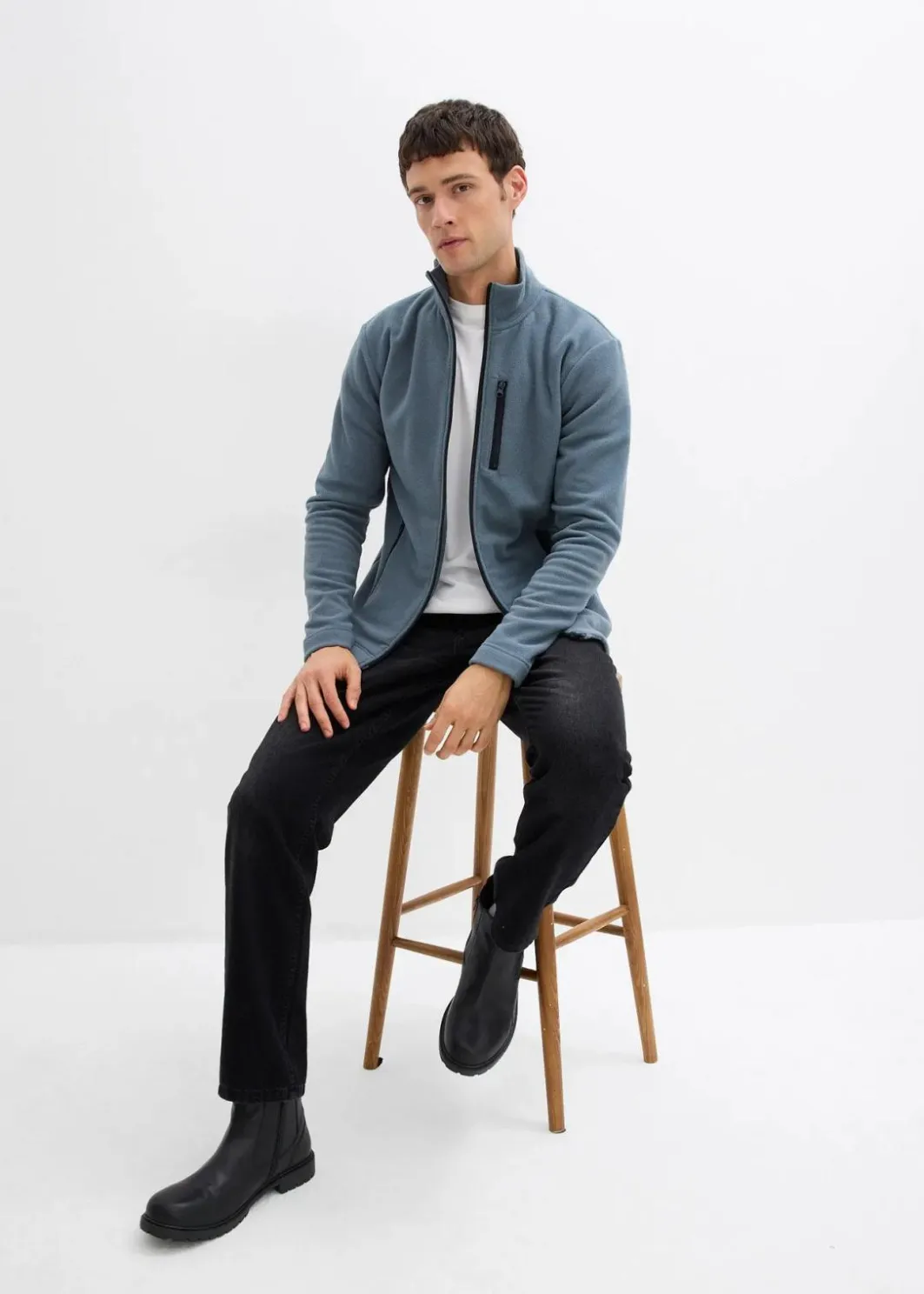 weiche Fleecejacke mit praktischen Reißverschlusstaschen Herren Sweat|Jacken & Mäntel