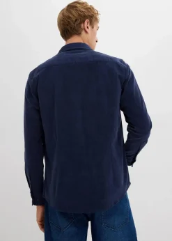 Herren bonprix Große Größen|Hemden|weiches Stretch-Cordhemd aus Bio-Baumwolle