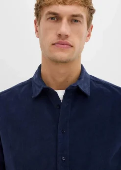Herren bonprix Große Größen|Hemden|weiches Stretch-Cordhemd aus Bio-Baumwolle