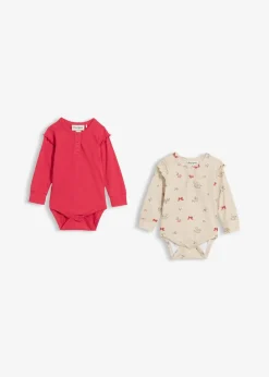Sale Weihnachtsbody aus reiner Bio-Baumwolle (2er Pack) Kinder Mehrfachpacks|Bodys & Strampler