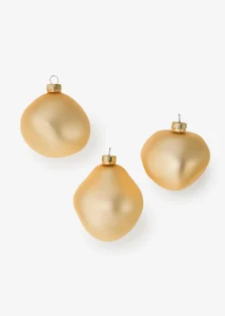 bonprix Wohnaccessoires|Weihnachtsdeko & -Textilien·Weihnachtskugeln|Weihnachtskugeln in organischen Formen (3er Pack)