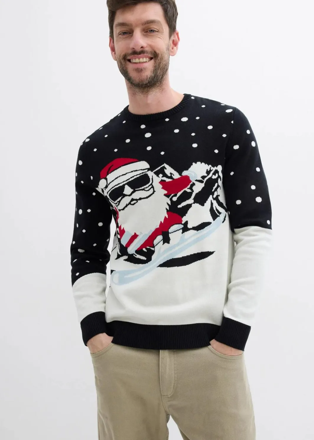 Herren bonprix Pullover & Strickjacken|Große Größen|Weihnachtspullover mit Baumwolle