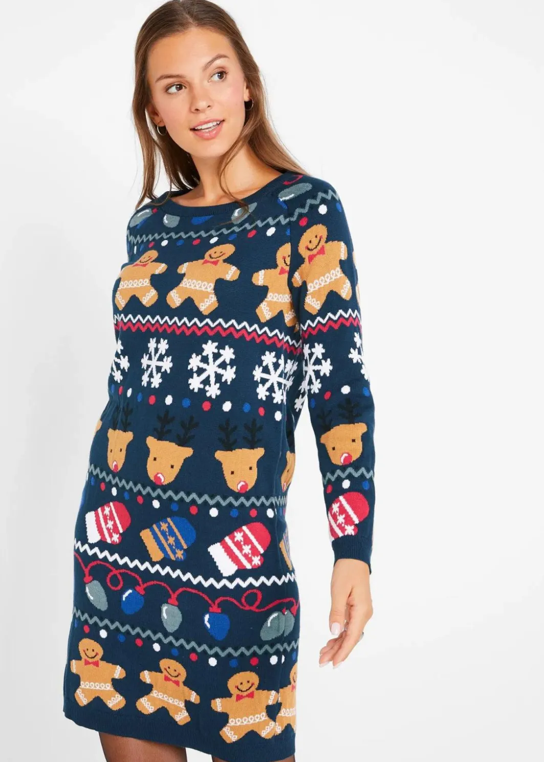 Damen bonprix Bekleidung·Umstandsmode|Kleider|Weihnachts-Strickkleid