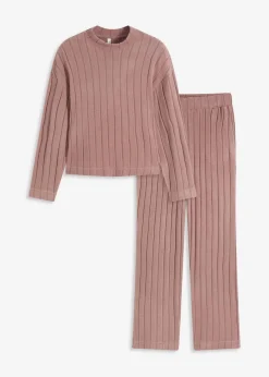 Damen bonprix Homewear|Nachtwäsche|Weit geschnittener Loungewear Hausanzug aus weicher Rippe
