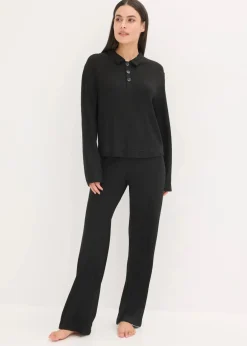 Damen bonprix Wäsche·Homewear|Wäsche·Nachtwäsche|Weit geschnittener Loungewear Hausanzug aus weicher Rippe