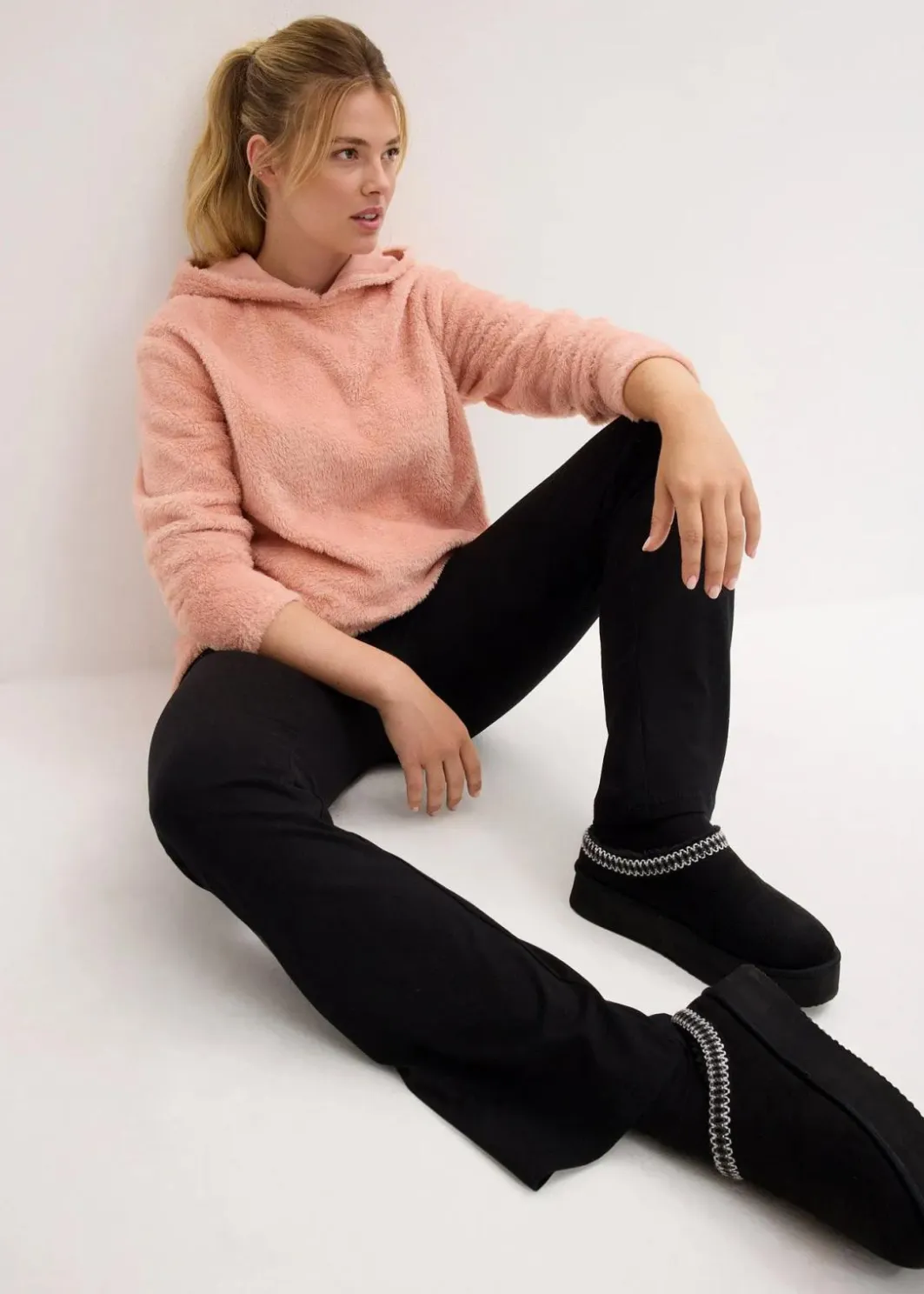 Online Weit geschnittener Loungewear Kuschel-Fleece Longpullover Damen Wäsche·Homewear|Bekleidung·Strickmode