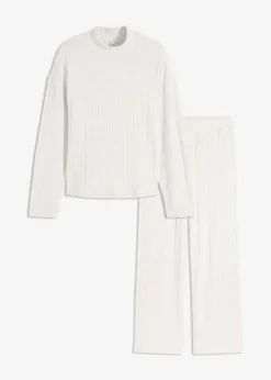 Damen bonprix Wäsche·Homewear|Wäsche·Nachtwäsche|Weit geschnittener Loungewear Hausanzug aus weicher Rippe