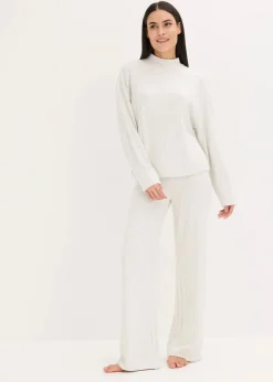 Damen bonprix Wäsche·Homewear|Wäsche·Nachtwäsche|Weit geschnittener Loungewear Hausanzug aus weicher Rippe
