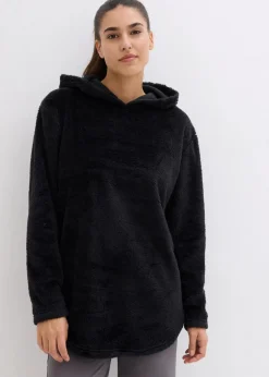 Damen bonprix Homewear|Sportwäsche|Weit geschnittener Loungewear Kuschel-Fleece Longpullover