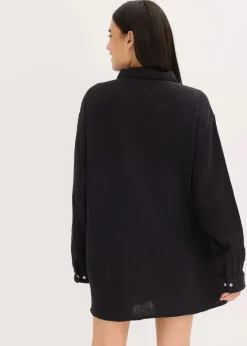 Damen bonprix Wäsche·Homewear|Bekleidung·Strickmode|Weit geschnittenes Loungewear Nachthemd aus Musselin