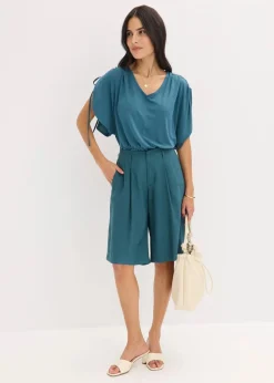 Damen bonprix Bekleidung·Outdoorbekleidung|Bekleidung·Kleider|Weite Bundfalten Bermuda