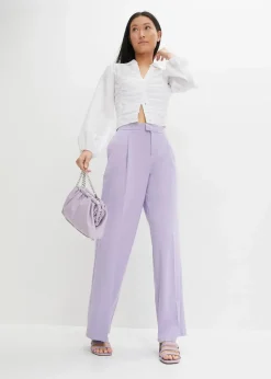 Damen bonprix Nachhaltigere Materialien|Hosen|Weite Bundfaltenhose