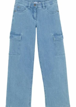 Sale Weite Cargo-Jeans Mid Waist Kinder Mädchen 9-16 Jahre·Jeans