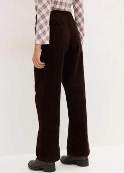 Damen bonprix Bekleidung·Kleider|Hosen|Weite Cordhose mit Bindegürtel