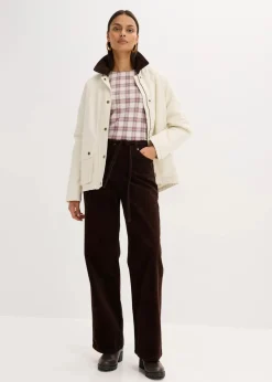 Damen bonprix Bekleidung·Kleider|Hosen|Weite Cordhose mit Bindegürtel