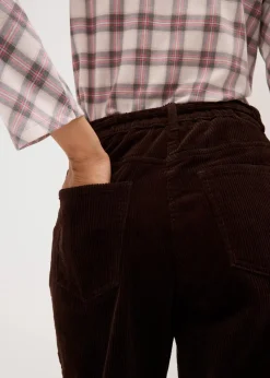 Damen bonprix Bekleidung·Kleider|Hosen|Weite Cordhose mit Bindegürtel