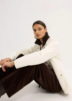 Damen bonprix Bekleidung·Kleider|Hosen|Weite Cordhose mit Bindegürtel
