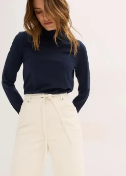 Damen bonprix Hosen|Bekleidung·Kleider|Weite Cordhose mit Bindegürtel