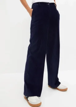 New Weite Hose aus Ripp-Samt Damen Bekleidung·Kleider|Hosen