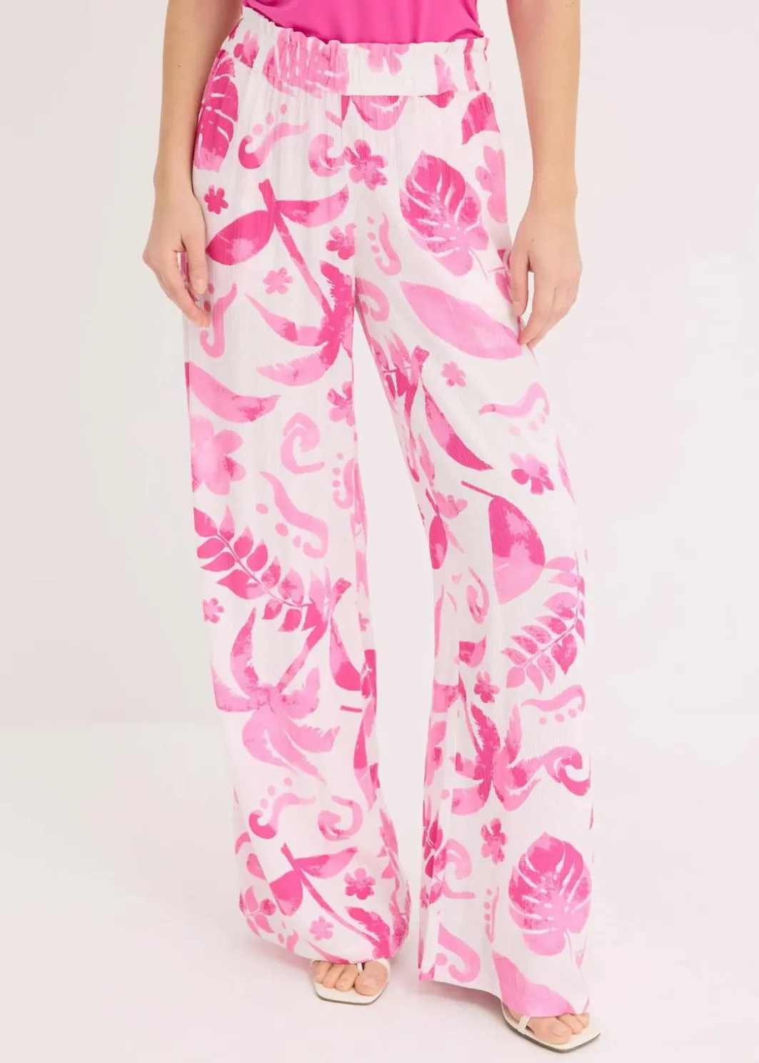 Damen bonprix Nachhaltigere Materialien|Hosen|Weite Hose aus strukturierter Viskose