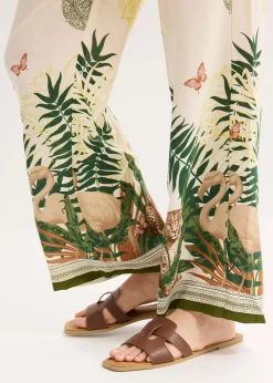 Damen bonprix Bekleidung·Kleider|Hosen|Weite Hose aus Viskose mit Bordürenprint