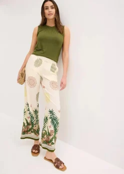 Damen bonprix Bekleidung·Kleider|Hosen|Weite Hose aus Viskose mit Bordürenprint