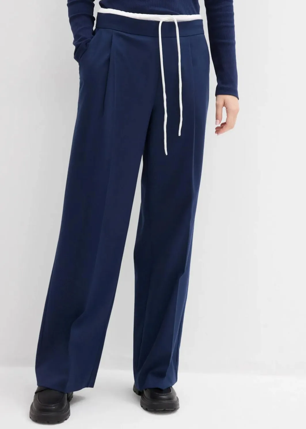 Damen bonprix Hosen|Bekleidung·Kleider|Weite Hose aus Viskose-Mix