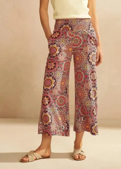 Sale Weite Jersey-Culotte mit breitem Smockbund, 7/8-Länge Damen Bekleidung·Kleider|Hosen