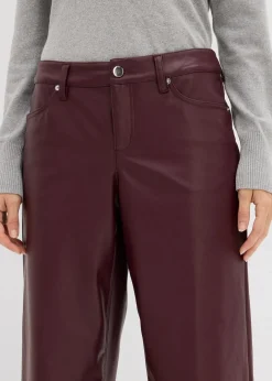 New Weite Lederimitat-Hose Damen Bekleidung·Kleider|Hosen