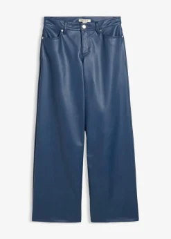 Damen bonprix Nachhaltigere Materialien|Hosen|Weite Lederimitat-Hose