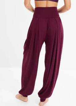 Damen bonprix Hosen|Sportbekleidung|Weite Sporthose mit umklappbaren Bund