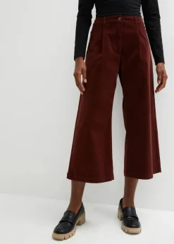 Sale Weite Stretchcord-Culotte mit High-Waist-Bequembund, 7/8-Länge Damen Hosen|Bekleidung·Kleider