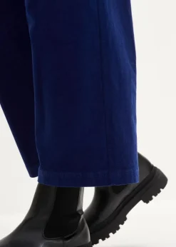 Damen bonprix Hosen|Bekleidung·Kleider|Weite Stretchcord-Culotte mit High-Waist-Bequembund, 7/8-Länge