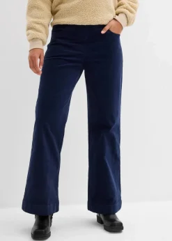 Damen bonprix Hosen|Bekleidung·Kleider|Weite Stretch-Cordhose, High-Waist