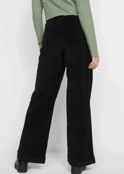 Clearance Weite Stretch-Cordhose, High-Waist Damen Hosen|Bekleidung·Kleider