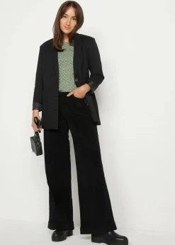 Clearance Weite Stretch-Cordhose, High-Waist Damen Hosen|Bekleidung·Kleider