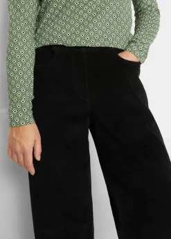 Clearance Weite Stretch-Cordhose, High-Waist Damen Hosen|Bekleidung·Kleider