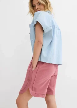 Damen bonprix Hosen|Shorts|Weite Sweat-Shorts aus Baumwoll-Mix