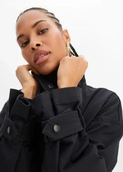 New Weite Twill-Jacke mit aufgesetzten Taschen Damen Nachhaltigere Materialien|Jacken & Mäntel