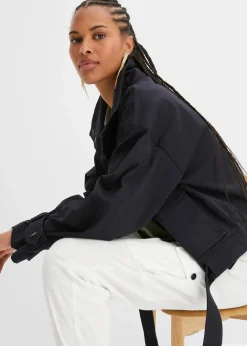New Weite Twill-Jacke mit aufgesetzten Taschen Damen Nachhaltigere Materialien|Jacken & Mäntel