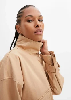 New Weite Twill-Jacke mit aufgesetzten Taschen Damen Bekleidung·Hosen|Jacken & Mäntel