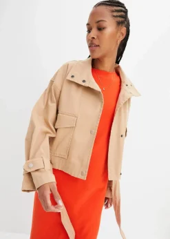 New Weite Twill-Jacke mit aufgesetzten Taschen Damen Bekleidung·Hosen|Jacken & Mäntel