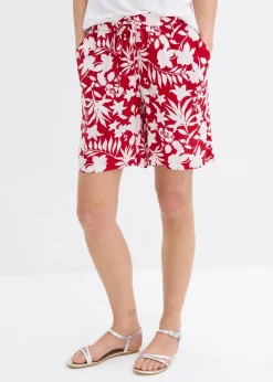 Damen bonprix Nachhaltigere Materialien|Hosen|Weite Viskose Shorts mit High-Waist-Bequembund