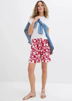 Damen bonprix Nachhaltigere Materialien|Hosen|Weite Viskose Shorts mit High-Waist-Bequembund