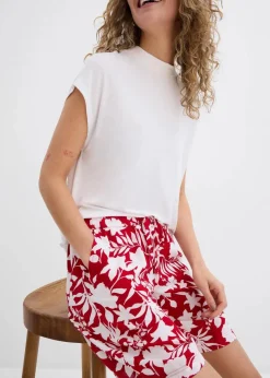 Damen bonprix Nachhaltigere Materialien|Hosen|Weite Viskose Shorts mit High-Waist-Bequembund