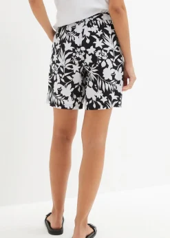Damen bonprix Bekleidung·Outdoorbekleidung|Bekleidung·Kleider|Weite Viskose Shorts mit High-Waist-Bequembund