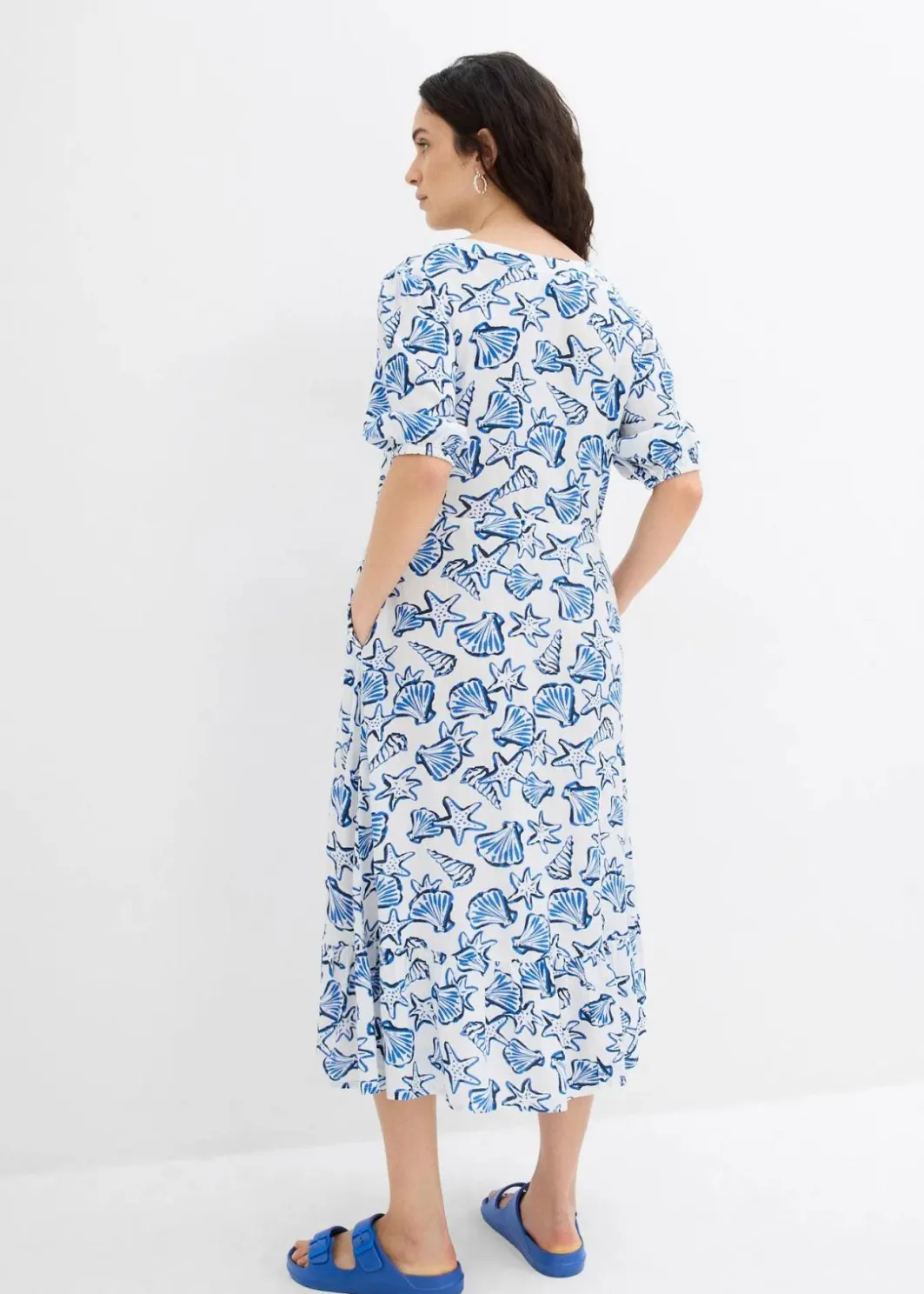 Outlet Weites Kleid aus Viskosecrincle Damen Bekleidung·Pullover & Strickjacken|Kleider