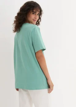 Weites Long-Shirt mit V-Ausschnitt, Kurzarm (5er Pack) Damen Shirts & Tops|Basics
