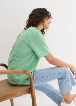 Online Weites Long-Shirt mit V-Ausschnitt, Kurzarm (5er Pack) Damen Shirts & Tops|Basics